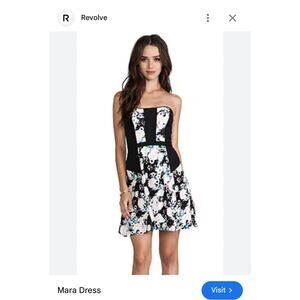 Parker Mara Mini Dress in Saxy Floral 100% Silk Corset Dress Size S Flirty Zip